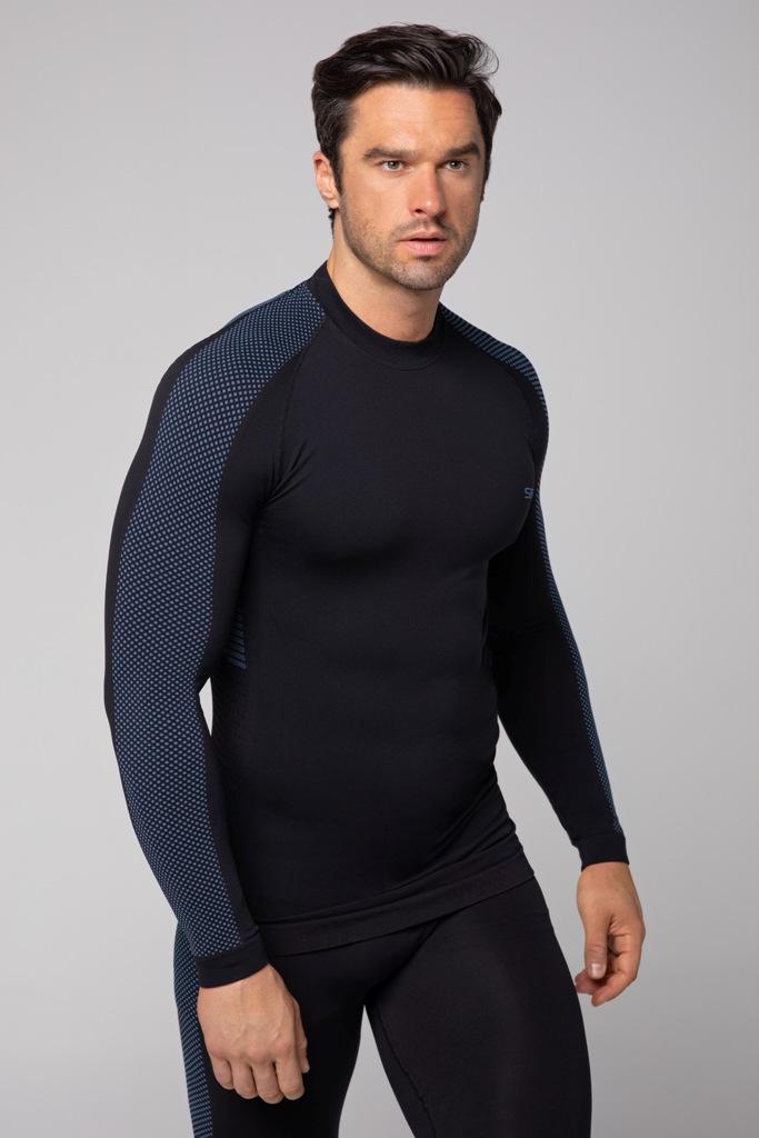 Spaio SPAIO MAGLIA M/L TERMOATTIVA "FIERCE" NERO/BLU Sottocosto