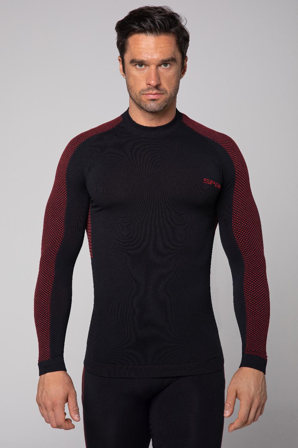 Spaio SPAIO MAGLIA M/L TERMOATTIVA "FIERCE" NERO/ROSSO
