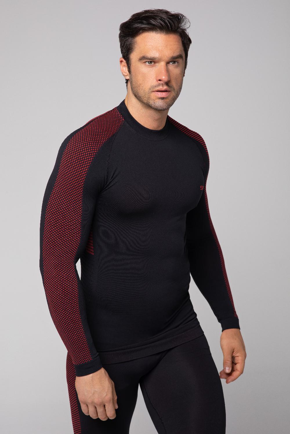 Spaio SPAIO MAGLIA M/L TERMOATTIVA "FIERCE" NERO/ROSSO Novità