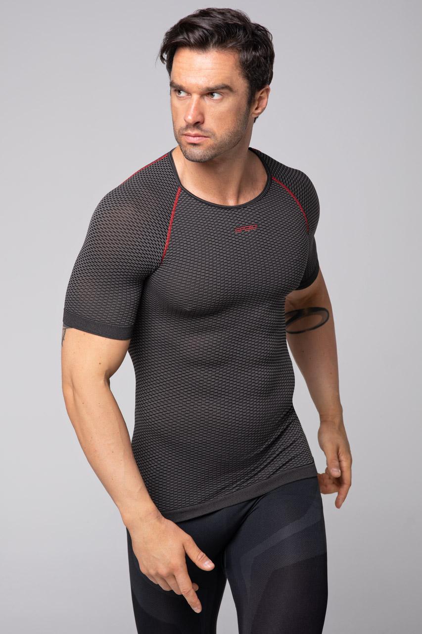 Spaio SPAIO CAMICIA TERMOATTIVA CON MANICHE CORTE BREATH NERO/GRIGIO