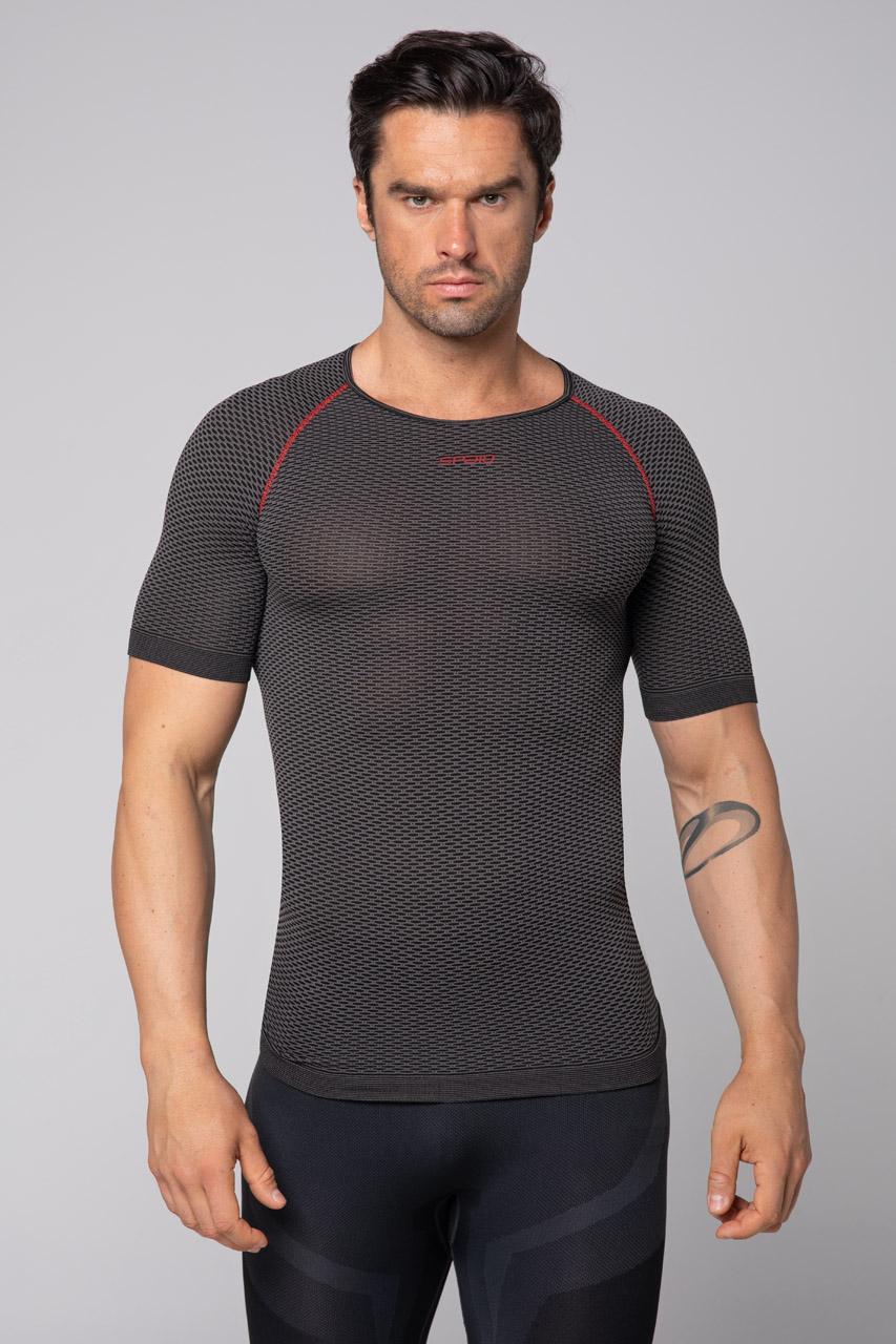Spaio SPAIO CAMICIA TERMOATTIVA CON MANICHE CORTE BREATH NERO/GRIGIO In Vendita
