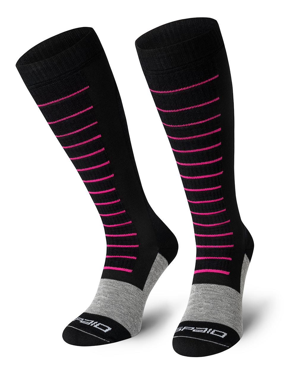 Spaio SPAIO calze da sci compressive FIERCE BLACK/WHITE/FUXIA