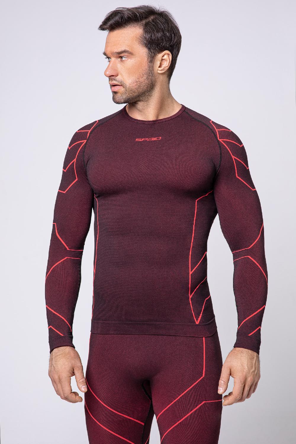 Spaio SPAIO MAGLIETTA CON MANICHE LUNGHE "RAPID" UOMO NERO/ROSSO