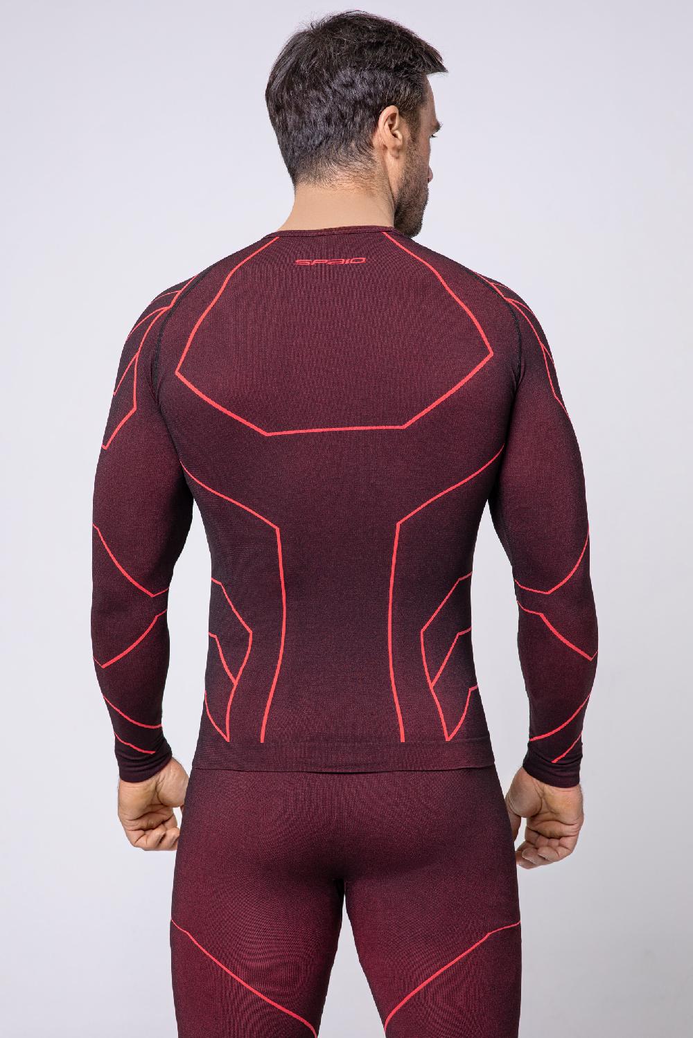 Spaio SPAIO MAGLIETTA CON MANICHE LUNGHE "RAPID" UOMO NERO/ROSSO 2025