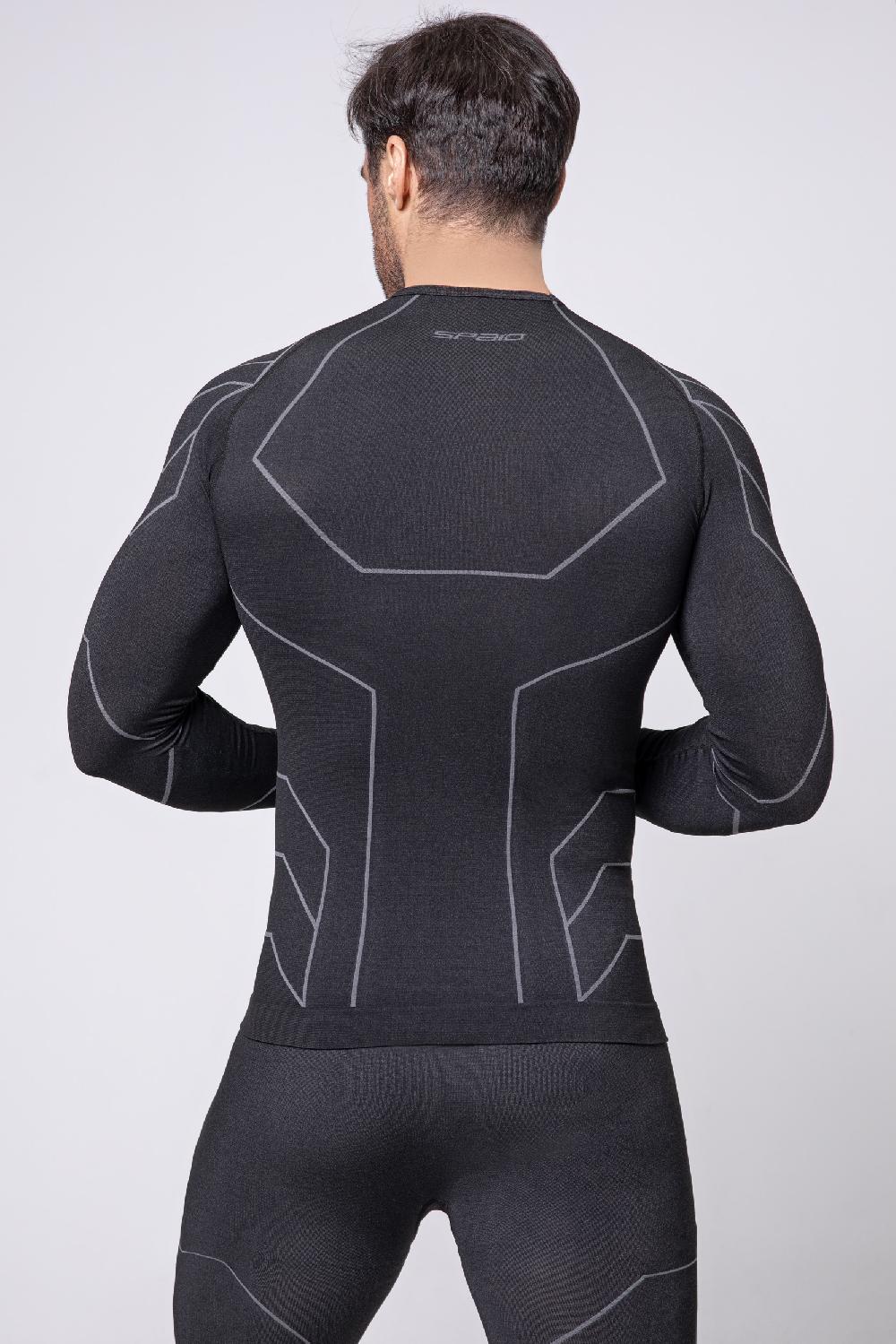 Spaio SPAIO MAGLIETTA CON MANICHE LUNGHE "RAPID" UOMO NERO/GRIGIO Italy