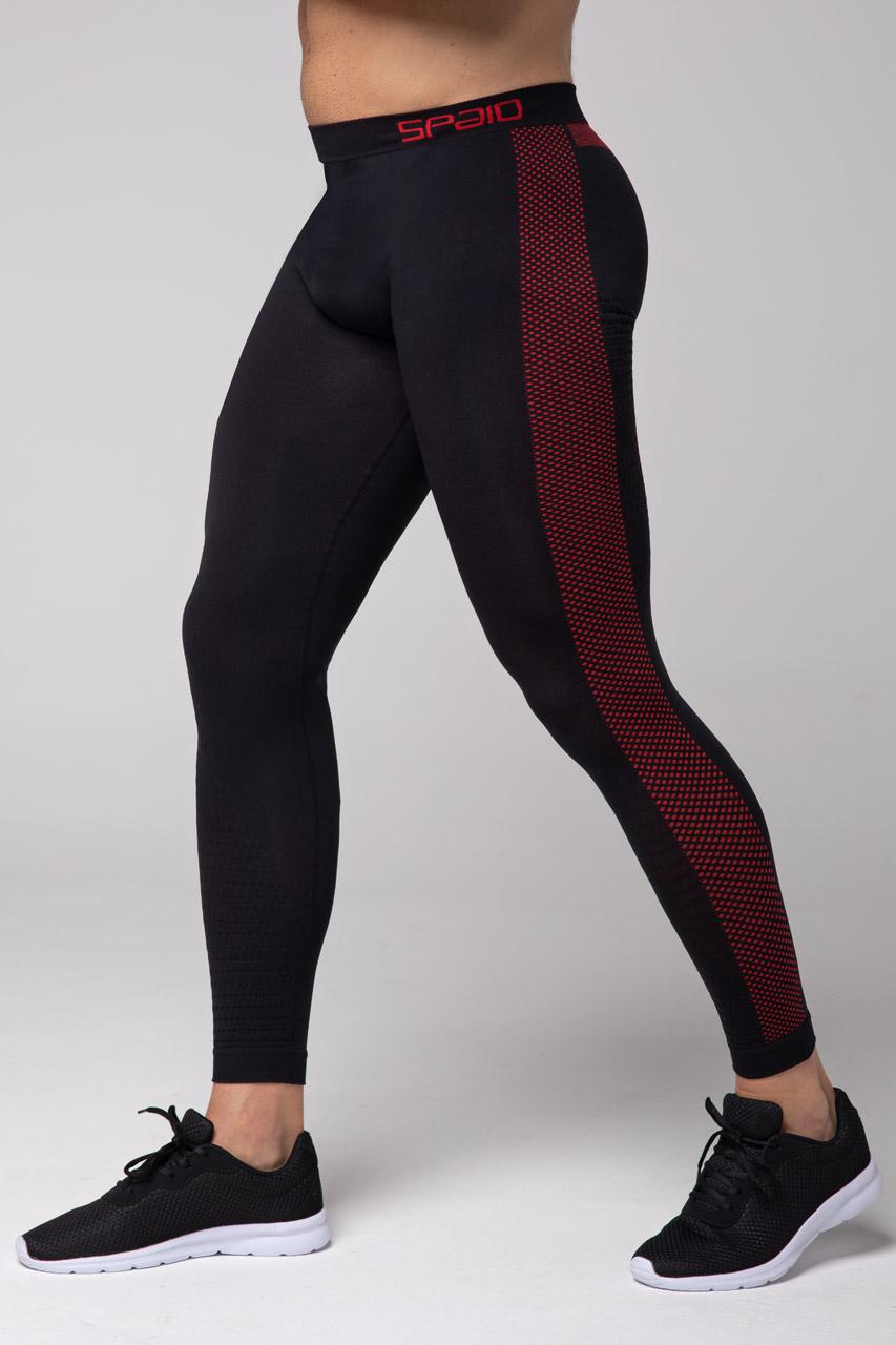 Spaio SPAIO LEGGINGS TERMOATTIVI "FIERCE" NERO/ROSSO Pezzi Unici