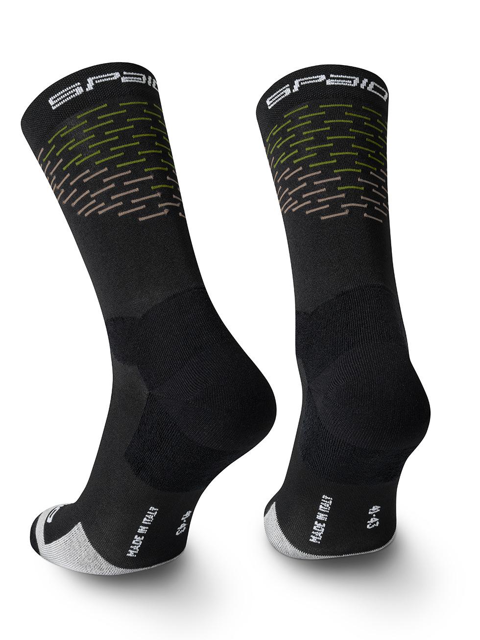 Spaio SPAIO CALZINI DA TREKKING MERINO BLACK/WHITE/GREEN Qualità Garantita