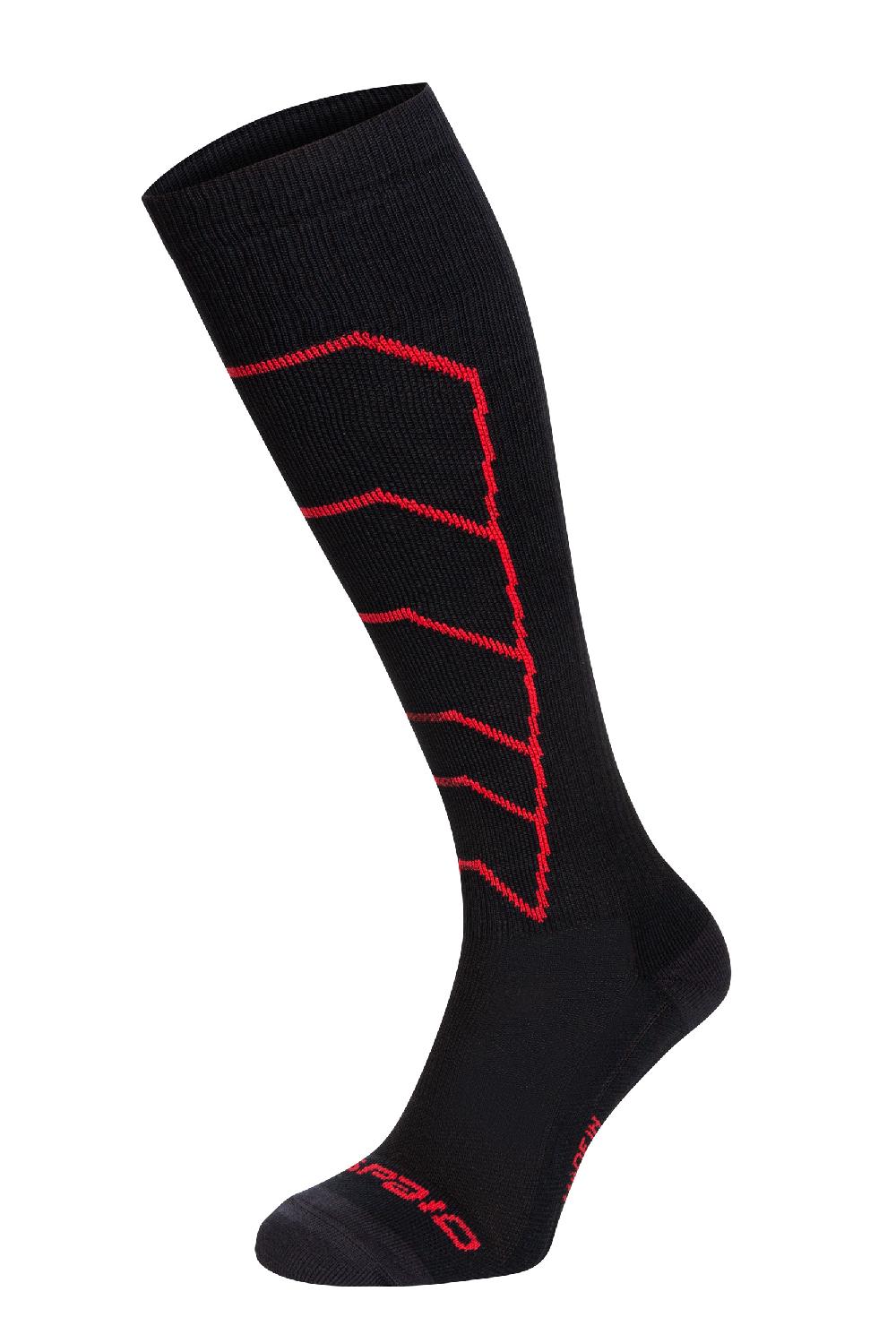 Spaio CALZE LUNGHE A COMPRESSIONE "RAPID" NERO/ROSSO Affare Del Giorno