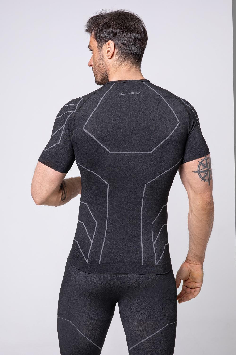 Spaio MAGLIETTA DA UOMO MC "RAPID" NERO/GRIGIO Sconto