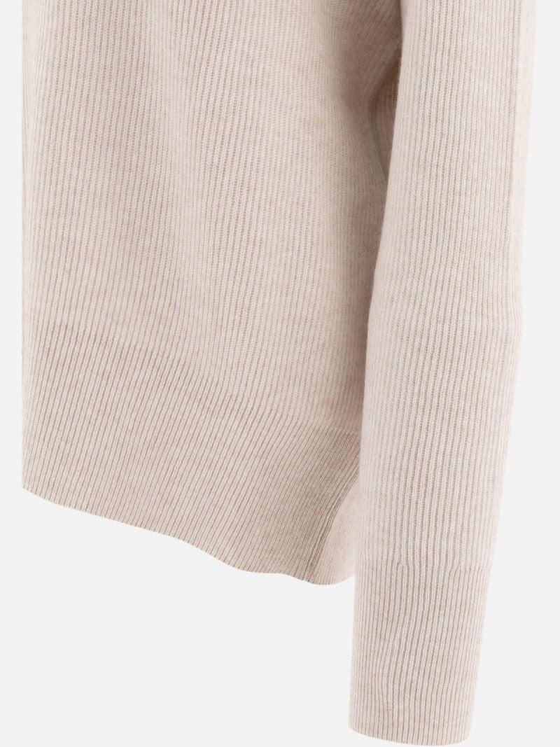 Vietti Brunello Cucinelli Maglione in cashmere con Precious Ribbed Collar In Saldo