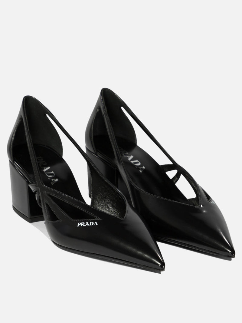 Vietti Prada Décolleté cut-out in pelle spazzolata Novità