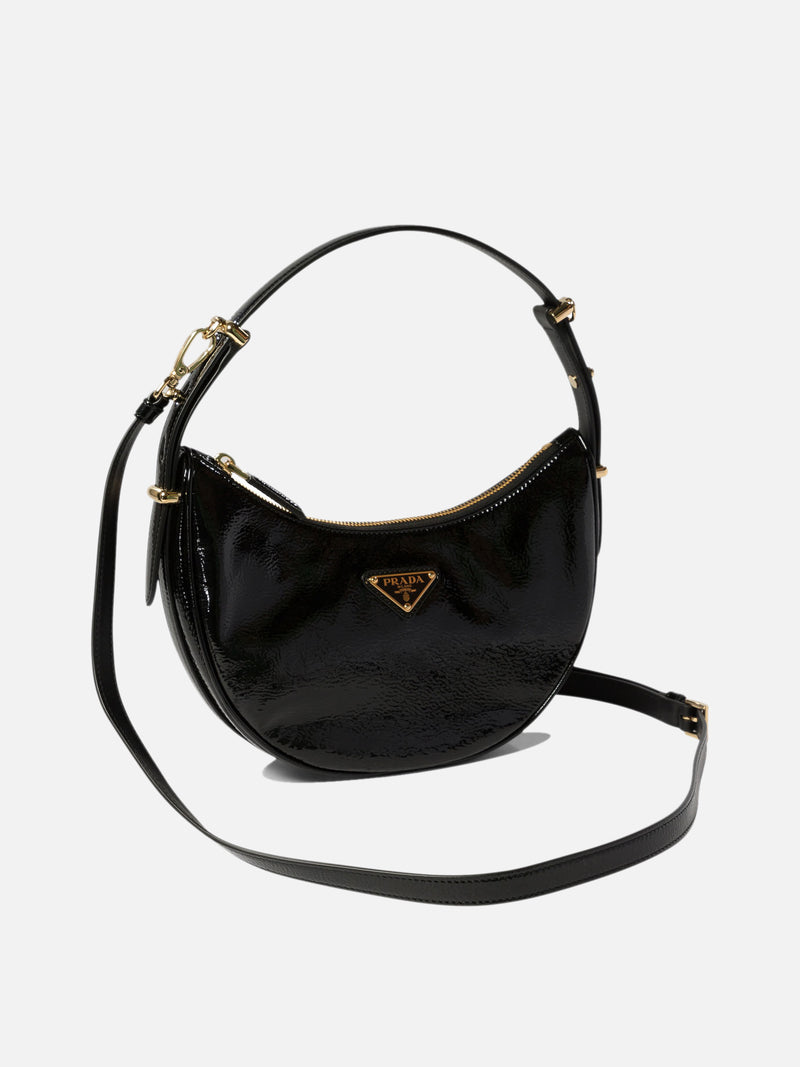 Vietti Prada Borsa a spalla "Prada Arqué" in vernice naplak Online