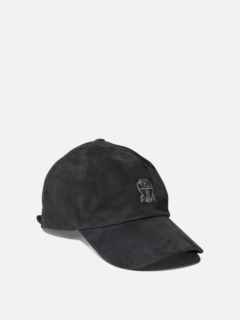 Vietti Brunello Cucinelli Cappello da baseball in camoscio leggero con logo ricamato Hotsell