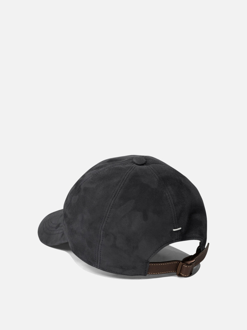 Vietti Brunello Cucinelli Cappello da baseball in camoscio leggero con logo ricamato Hotsell