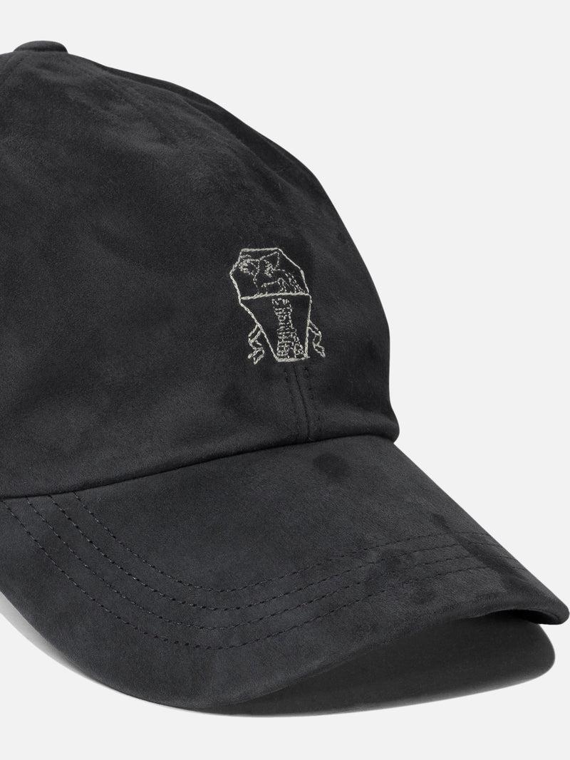 Vietti Brunello Cucinelli Cappello da baseball in camoscio leggero con logo ricamato Hotsell