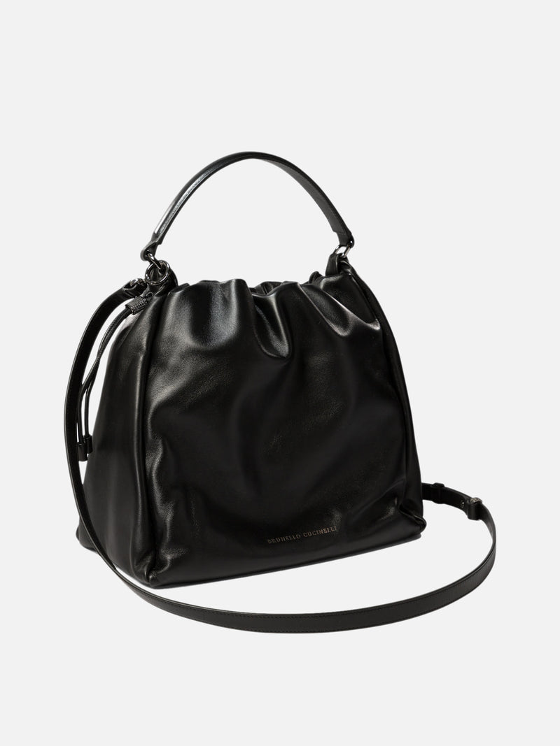 Vietti Brunello Cucinelli Borsa bucket in pelle Soft con monile In Vendita