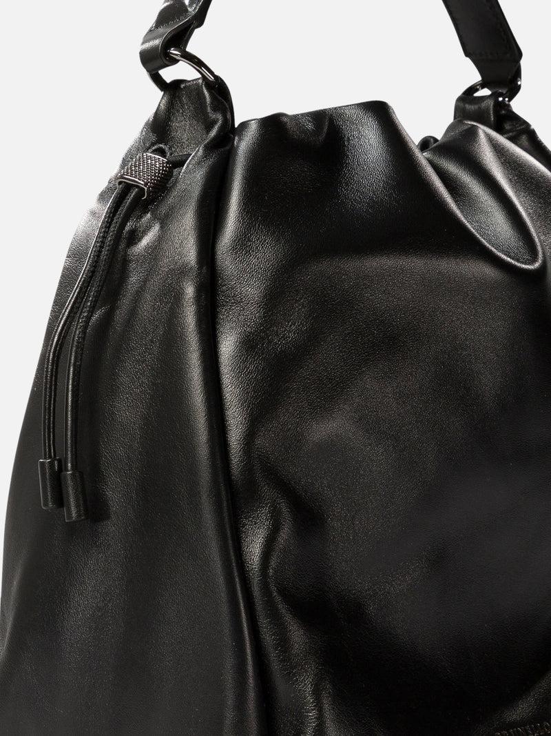 Vietti Brunello Cucinelli Borsa bucket in pelle Soft con monile In Vendita