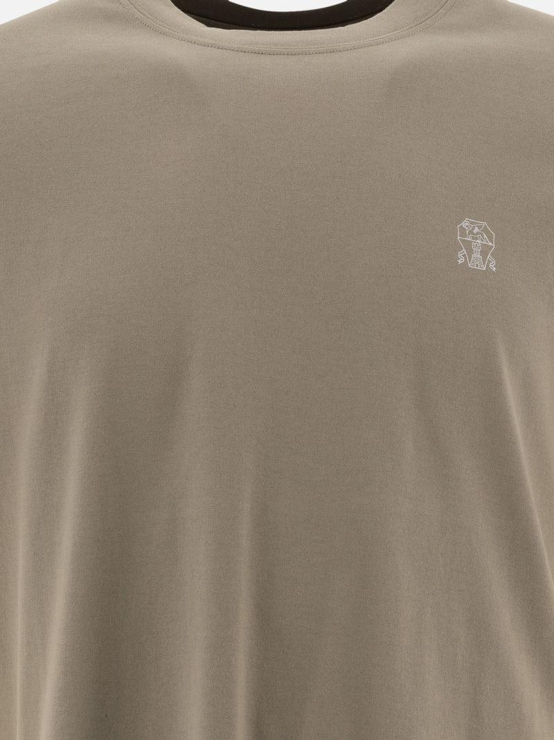 Vietti Brunello Cucinelli T-shirt in jersey con logo Prezzo Ridotto