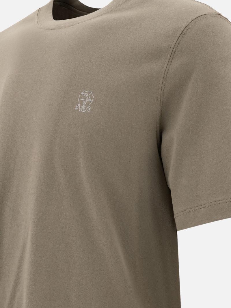 Vietti Brunello Cucinelli T-shirt in jersey con logo Prezzo Ridotto