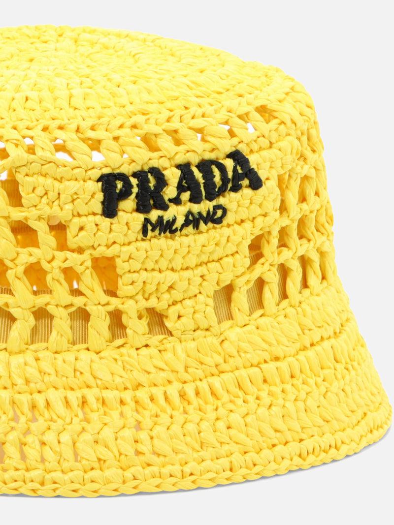 Vietti Prada Cappello da pescatore in rafia Saldi