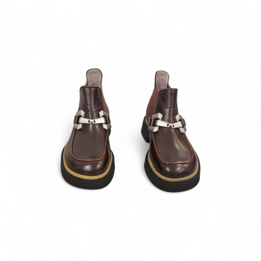 Viola Ricci Alice - Stivaletto beatles pelle cioccolato - rhum Hotsell