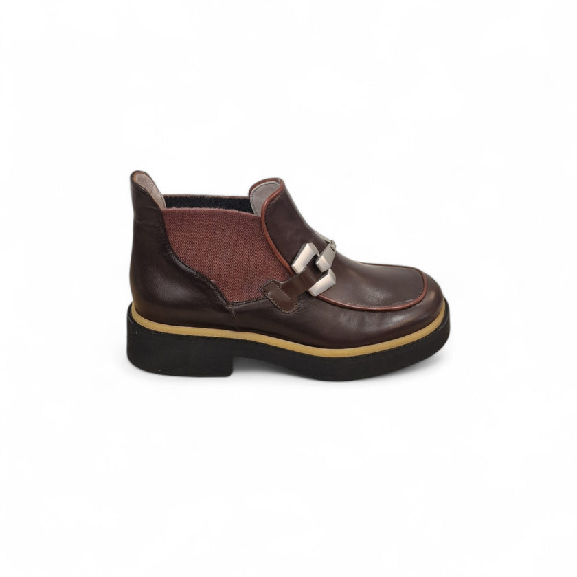 Viola Ricci Alice - Stivaletto beatles pelle cioccolato - rhum Hotsell
