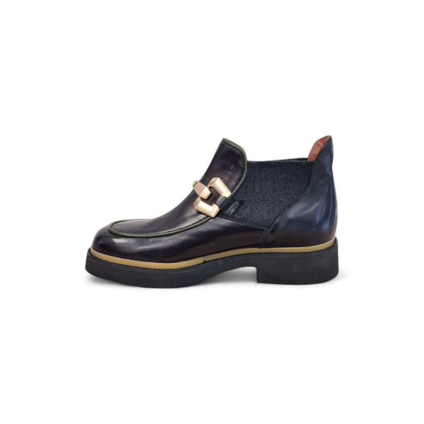 Viola Ricci Alice - Stivaletto beatles pelle nera Vendita Calda