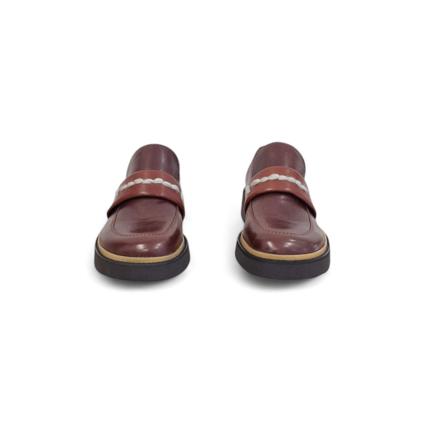 Viola Ricci Alice - Mocassino pelle mogano - rhum Vendita Economica