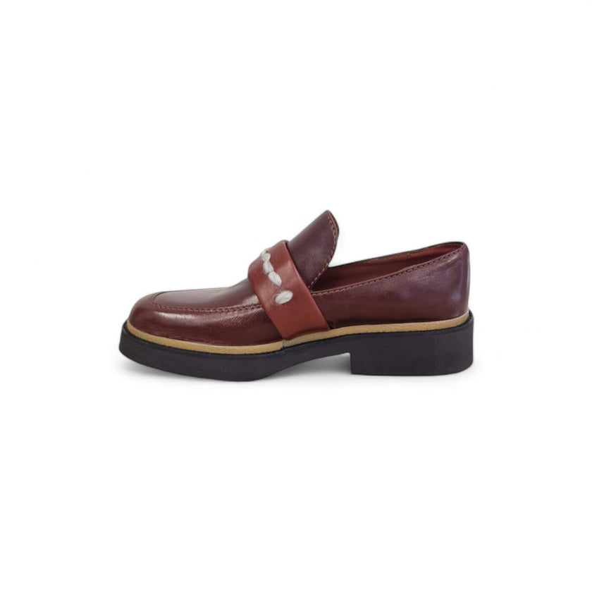 Viola Ricci Alice - Mocassino pelle mogano - rhum Vendita Economica