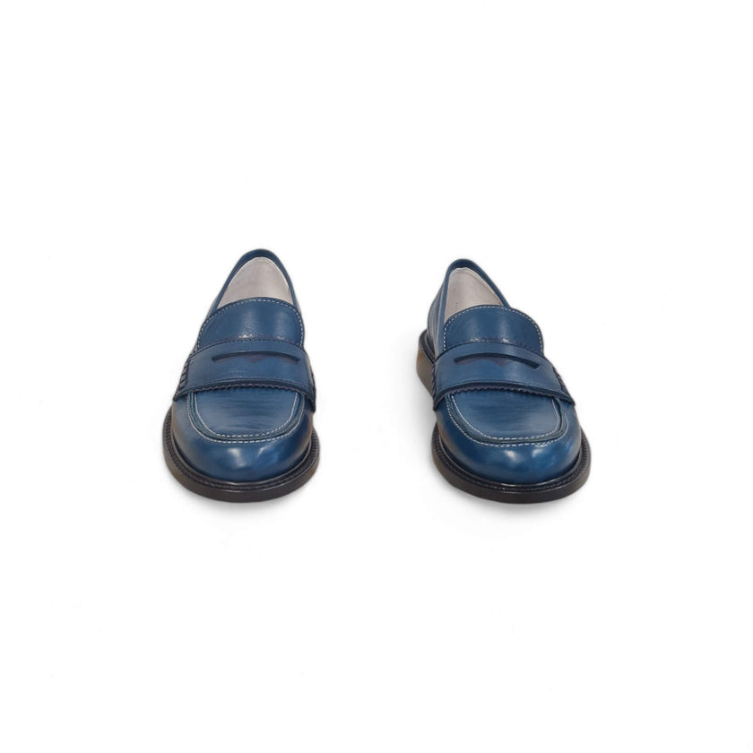 Viola Ricci Gaia - Mocassino nappa glove bleu' - basic Moda