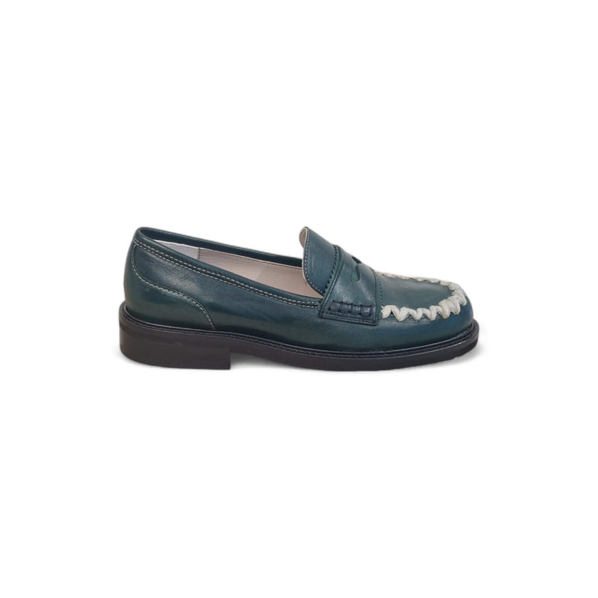 Viola Ricci Gaia - Mocassino nappa glove verde - lana Qualità