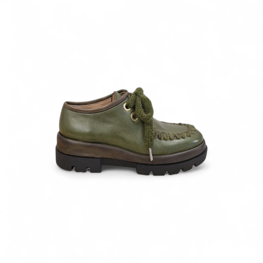 Viola Ricci Gio - Scarpa allacciata verde Promozione Limitata