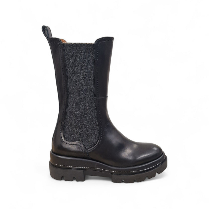 Viola Ricci Gio - Stivale beatles in pelle nera Fino Al -60%