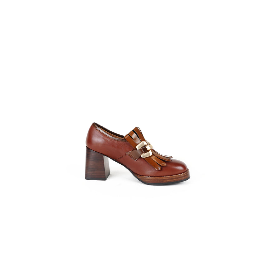 Viola Ricci Lya - Mocassino con tacco Rhum Presa