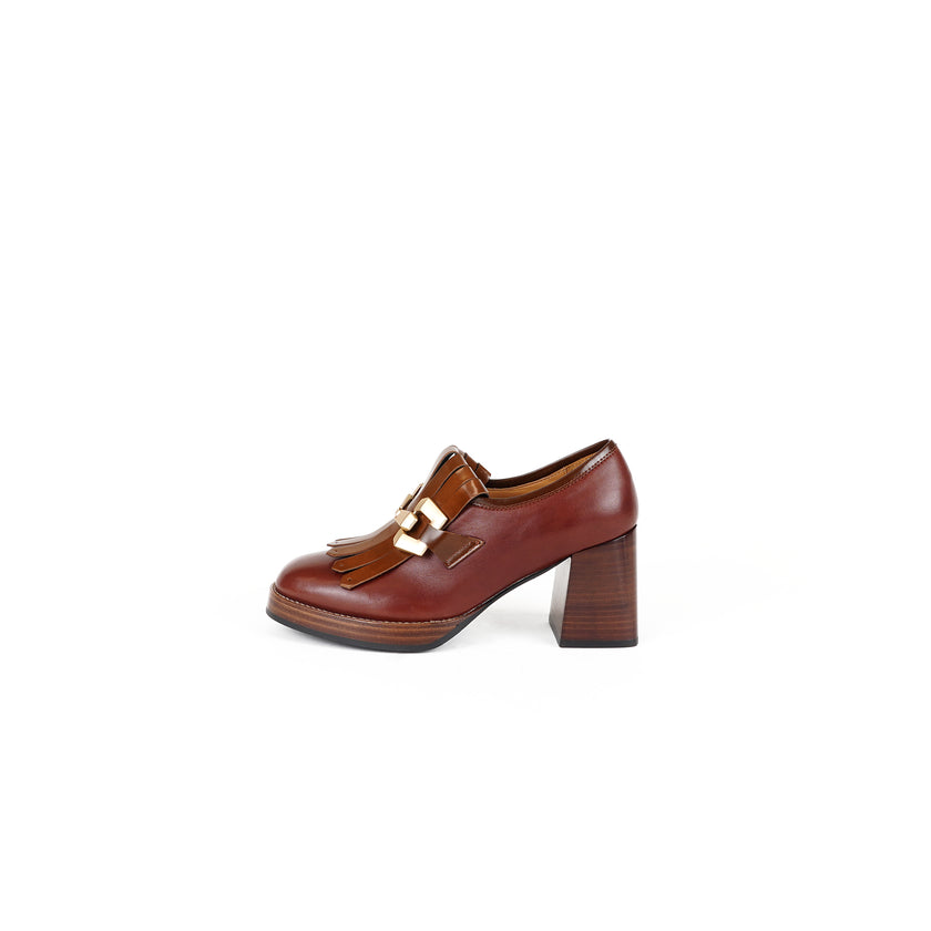 Viola Ricci Lya - Mocassino con tacco Rhum Presa