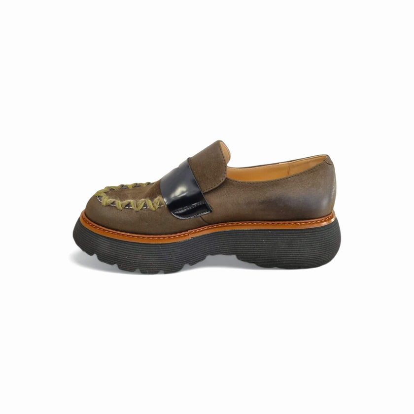 Viola Ricci Polly - mocassino in pelle - verde Consegna Veloce