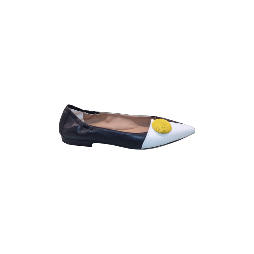 Viola Ricci Venus - Ballerina in pelle nero - bianco Sottocosto