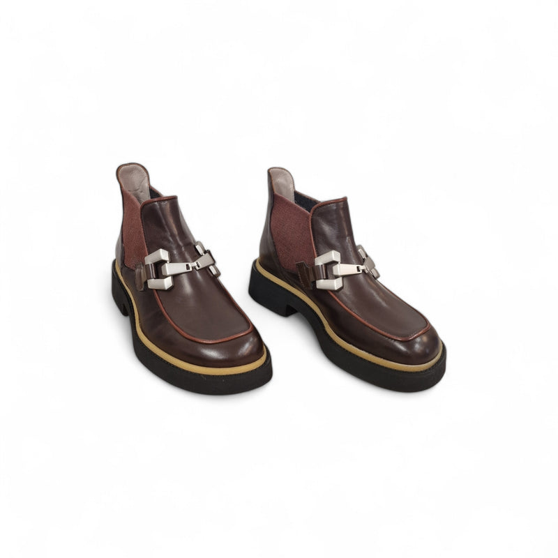 Viola Ricci Alice - Stivaletto beatles pelle cioccolato - rhum