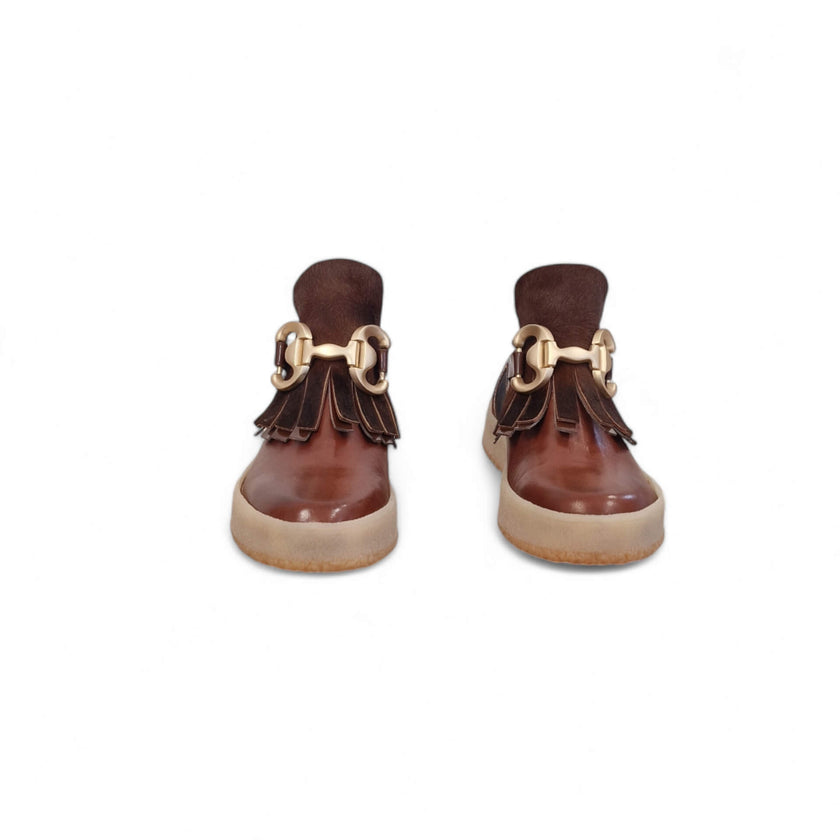 Viola Ricci Polly - Stivaletto beatles rhum con frangia Black Friday Prezzi