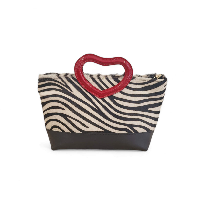 Viola Ricci Love - Borsa in pelle bianco e nero - cuore Convenienza