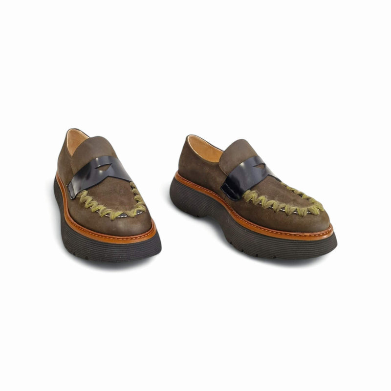 Viola Ricci Polly - mocassino in pelle - verde Sconto