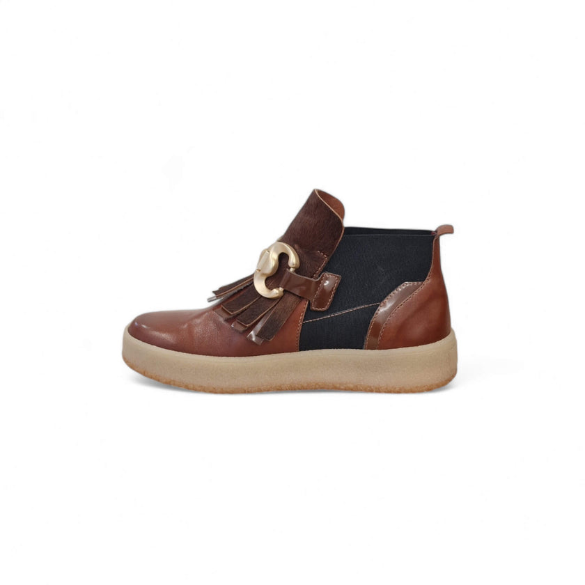 Viola Ricci Polly - Stivaletto beatles rhum con frangia Offerta