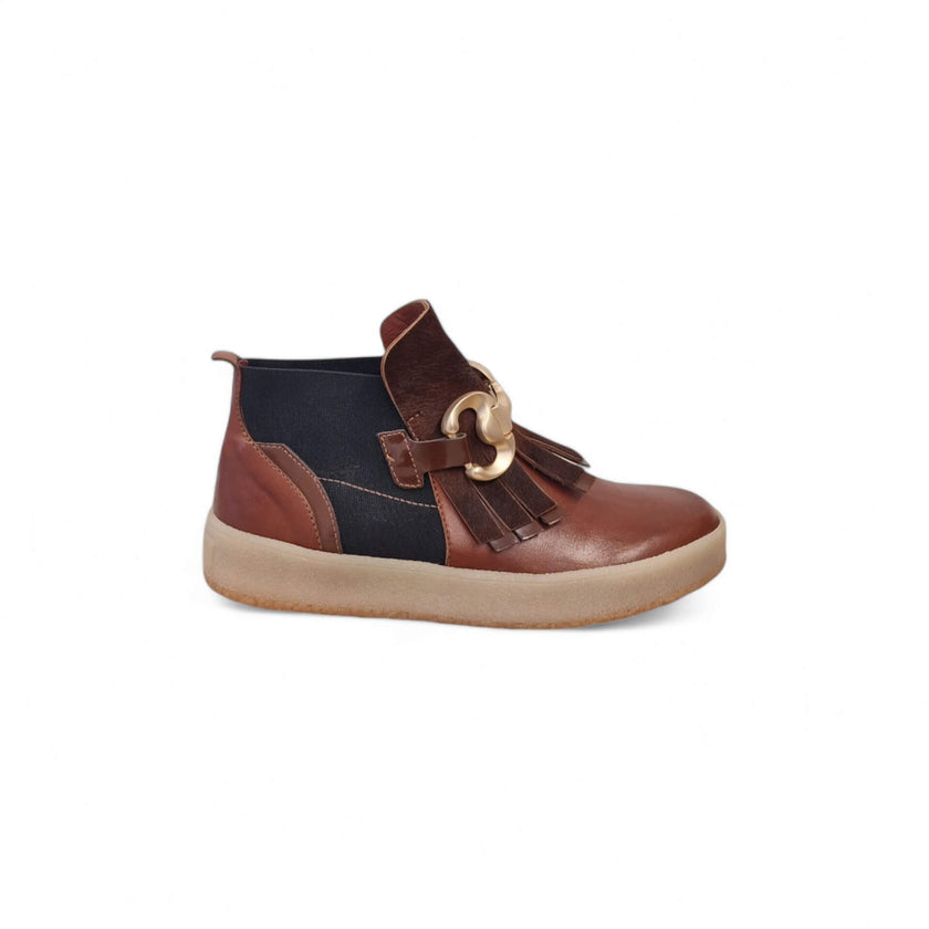 Viola Ricci Polly - Stivaletto beatles rhum con frangia Offerta