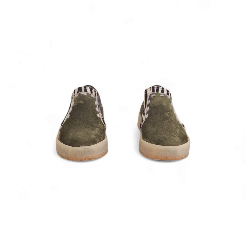 Viola Ricci Regina - slip on in pelle verde animalier - smith Saldi