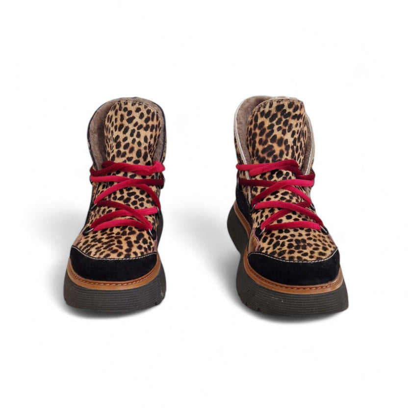 Viola Ricci Regina - tronchetto nero animalier - kombat Offerte