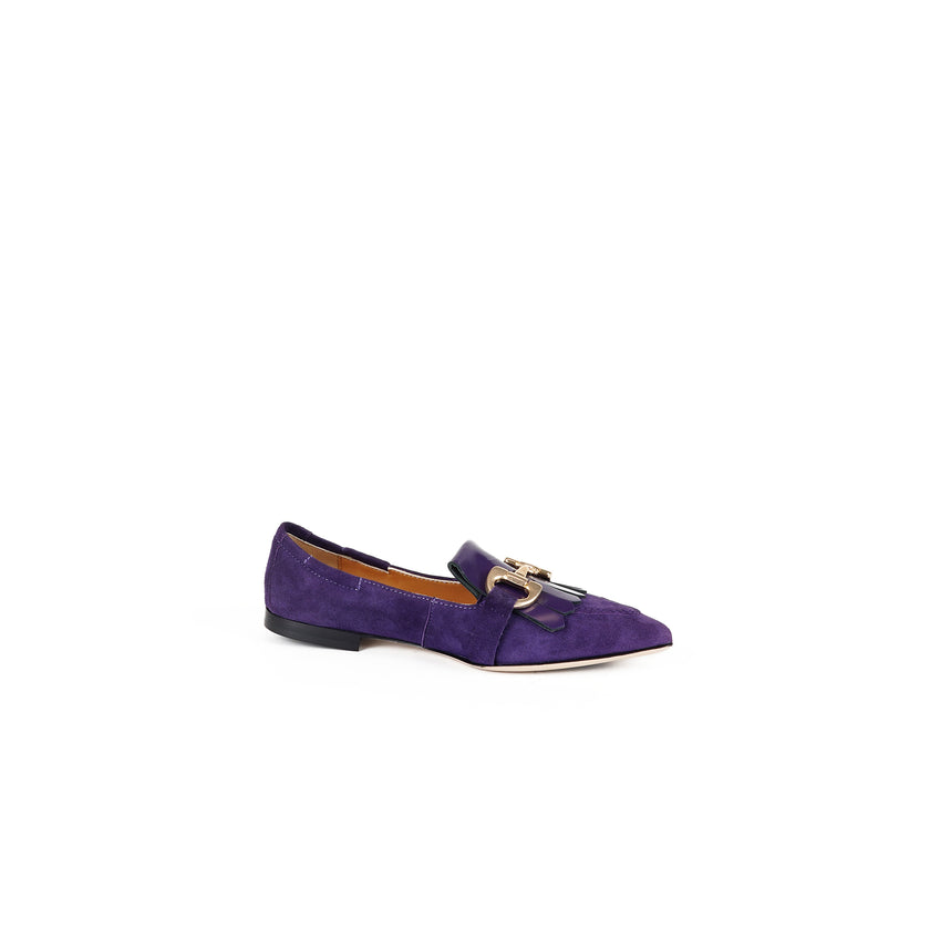 Viola Ricci Venus - Mocassino in camoscio Viola Saldi Di Fabbrica