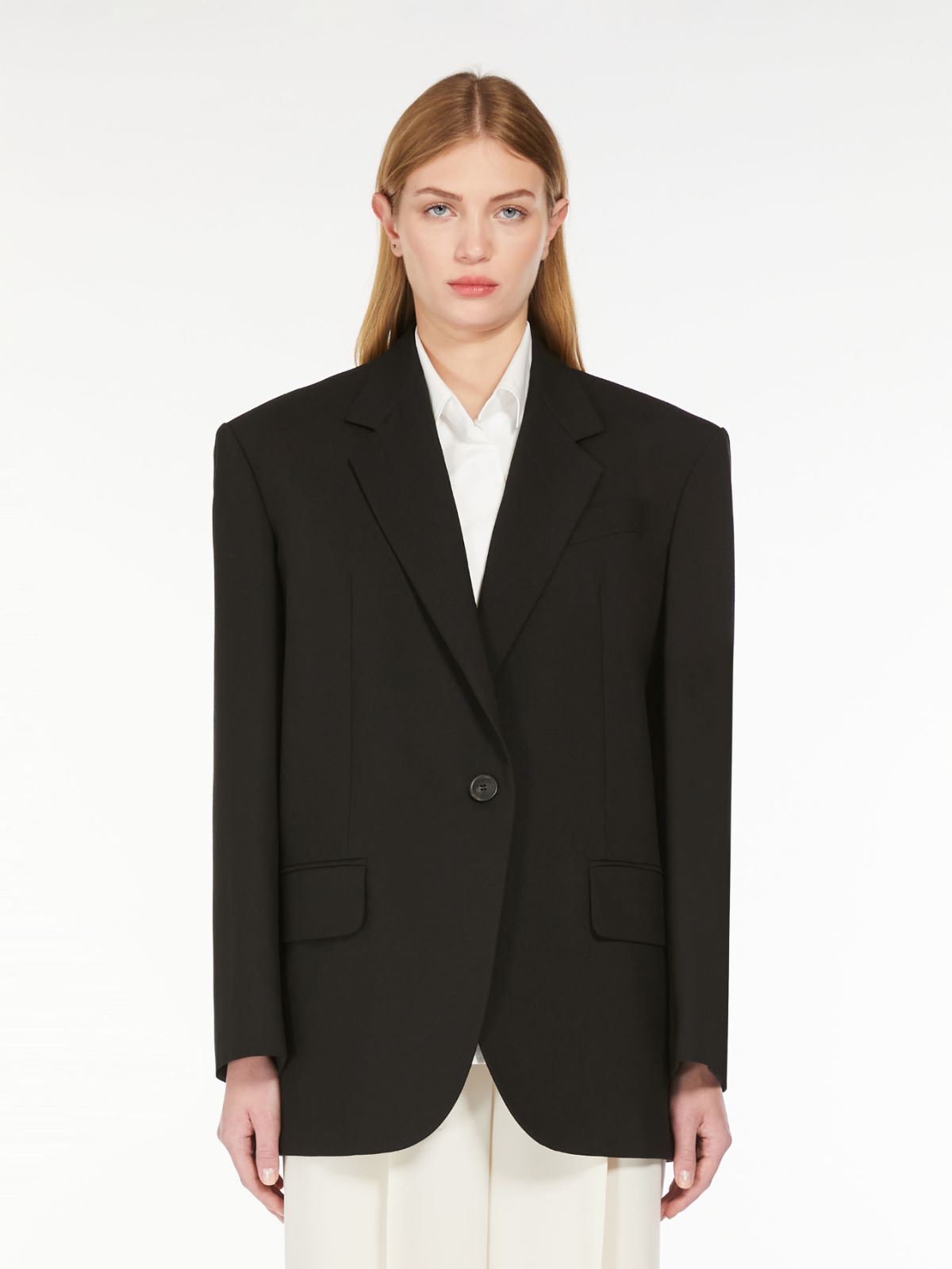 Weekend Blazer over in tela di lana Vendita Calda