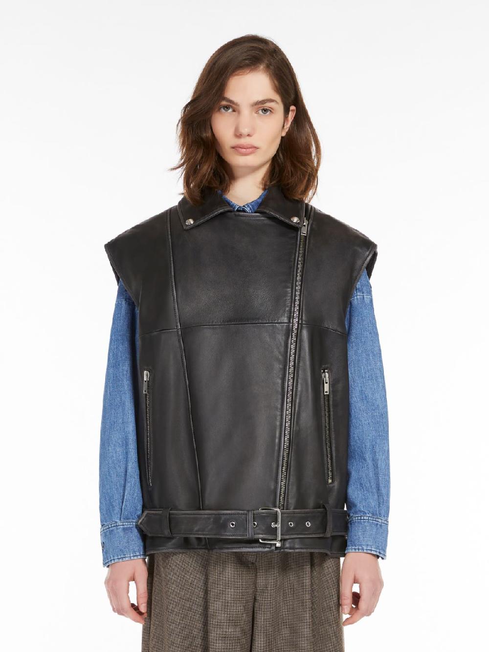 Weekend Gilet oversize in pelle Consegna Veloce