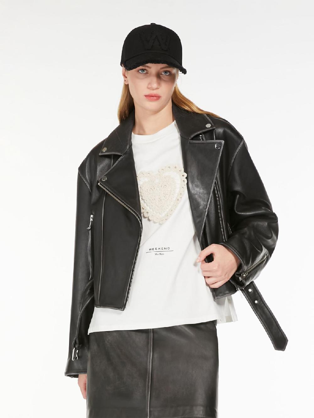 Weekend Giacca biker in pelle Promozione Limitata