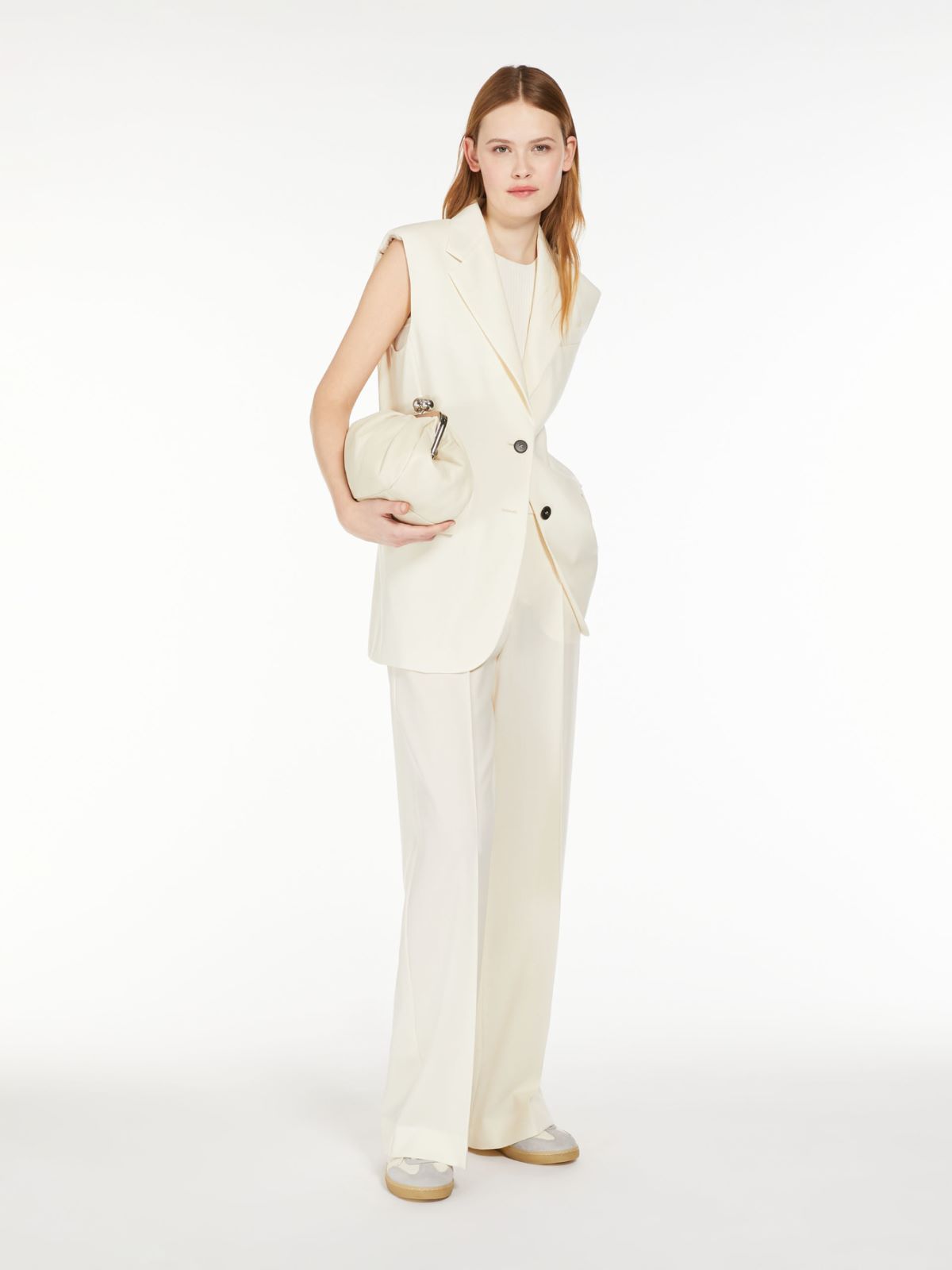 Weekend Gilet in tela di lana stretch